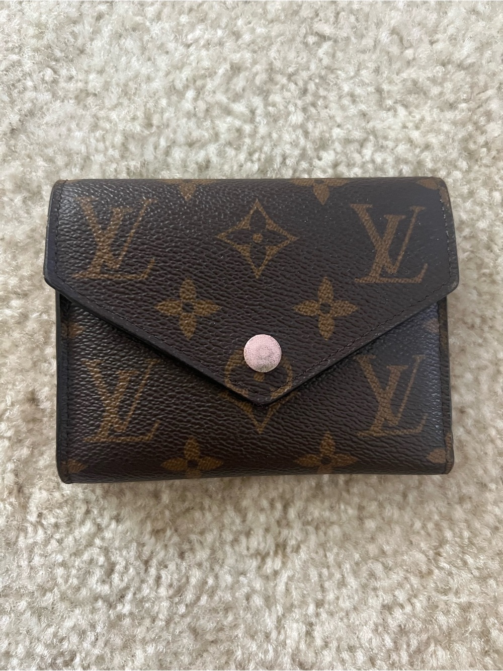 Louis Vuitton Monogram Envelope Wallet in Brown with Pink Snap